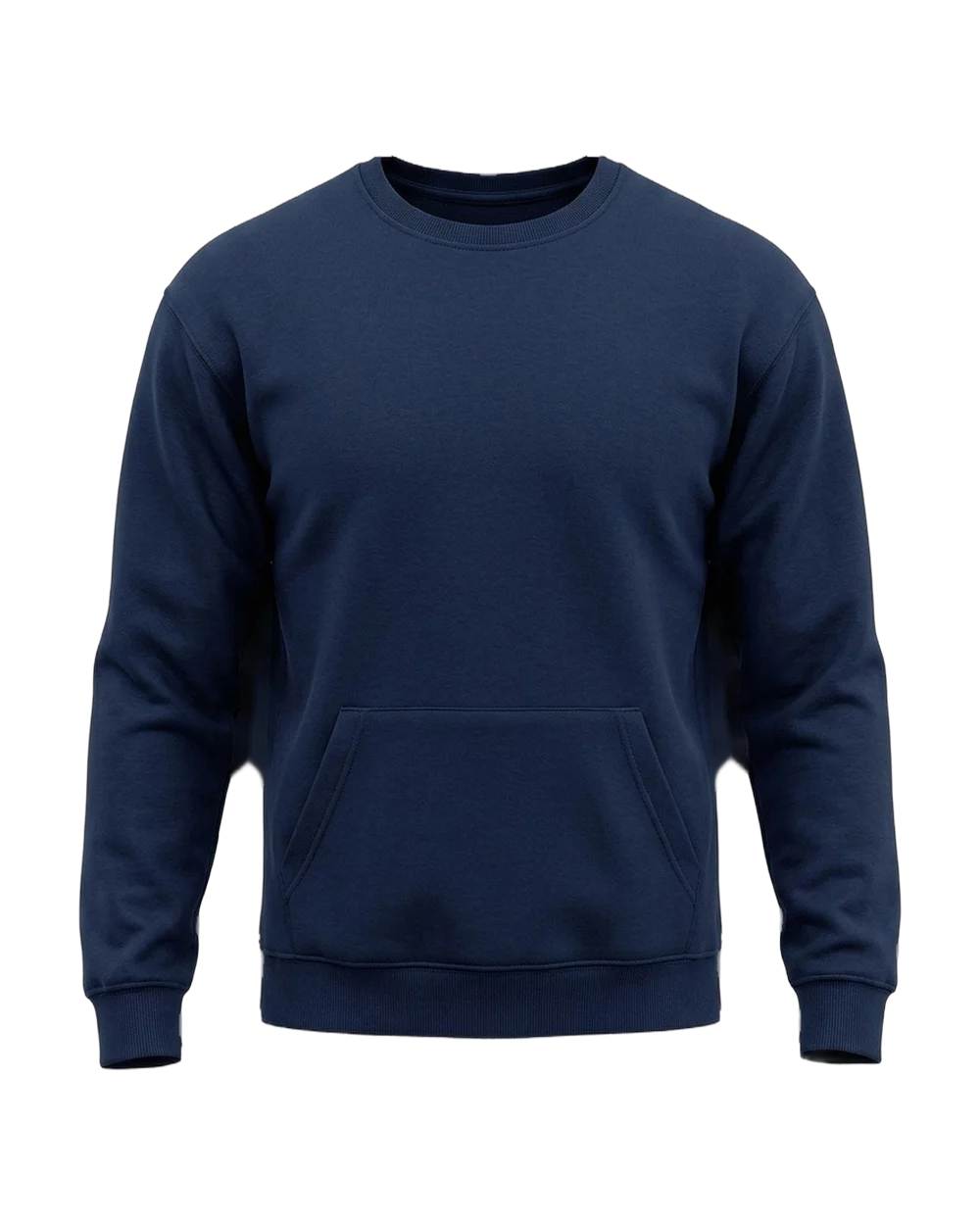 Buzo azul de cuello redondo